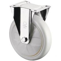 Bockrolle Rad-Ø 125 mm Tragfähigkeit 300 kg Kunststoff Platte L138xB109 mm Farbe Rolle weiß