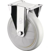 Bockrolle Rad-Ø 125 mm Tragfähigkeit 450 kg Kunststoff Platte L135xB110 mm Farbe Rolle weiß