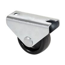 Bockrolle mit Platte und glatter Achse mit zwei Feststellvorrichtungen, schwarz, max. Tragkraft 40 kg, ø 2,5 cm