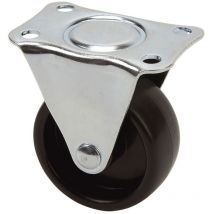 Bockrolle mit Platte und glatter Achse, schwarz, max. Tragkraft 30 kg, ø 5 cm