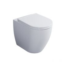 Abitare - Bodenbündige, wandbündige Vase 34x53 cm aus glänzender weißer Keramik - Cielo Smile - Mit toilettensitze soft