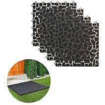 Bodenfliesen Für Den Außenbereich, 4er-Set, Gartenboden, 30 X 30 Cm, Schwarz