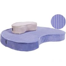 Bodenkissen Violett / Beige aus Baumwolle Samtstoff 90 x 75 x 10 cm Bohnenform Sitzkissen Pouf Wohnaccessoires für Kinderzimmer