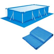 Gabrielle - Bodenplane für Schwimmbecken, Schutzmatte für oberirdische Schwimmbecken, blau, wasserdicht, faltbar, rechteckiger Poolbodenschutz (220 x