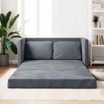 Bonnevie - Bodensofa Mit Schlaffunktion Dunkelgrau 122x204x55 Cm Samt Cfw224573