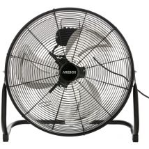 Arebos - Bodenventilator 50 cm Windmaschine Ventilator 3 Geschwindigkeitsstufen hoher Luftdurchsatz einstellbarer Neigungswinkel Schwarz