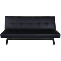 Bodil canapé-lit simili cuir PU noir.