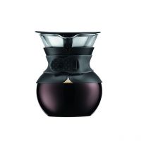 Bodum - 11592-01 - pour over - cafetière filtre à maille fine en inox/verre - noir - 0,5 l