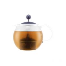 Bodum - assam 1823-538B tea press with glass handle and colored plastic lid, 0.5 l, 17 oz 1823-540B