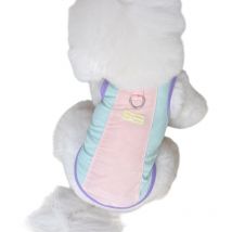 Body Chien Soie Glacée Respirante Gilet d'Été à Col Contrasté Vêtement Pour Petites Races Pull Doux Pour Chien rose S