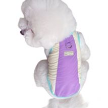 Body Chien Soie Glacée Respirante Gilet d'Été à Col Contrasté Vêtement Pour Petites Races Pull Doux Pour Chien Violet S