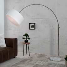 Bogenleuchte Groß 200 Cm Weiß Chrom Metall Verstellbare Stehlampe