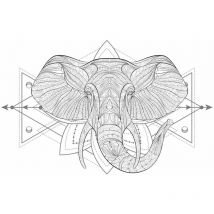 Boho elephant -Décoration adhésive murale