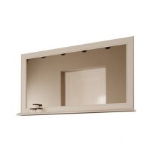Byca - Specchio bianco antico da 124 cm con mensola - Boho