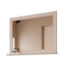 94 cm großer weißer Spiegel mit Ablage – Boho