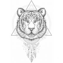 Boho tigre Décoration adhésive murale