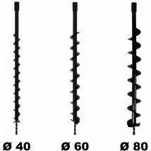 Gt Garden - Satz Erdbohrer 3 Stück Durchmesser 40/60/80 mm, Pfahlbohrer Pfostenbohrer Ersatzbohrer für Erdbohrgerät