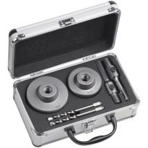 Werkzeyt - Bohrkronen-Set 6-teilig - ø 68 + 82 mm - 50 mm Schnitttiefe - SDS-Plus- & Sechskant-Adapter - 2 Zentrierbohrer / Lochbohrer für Mauerwerk