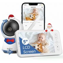 Boifun - 1080P ptz 350° Camera de Surveillance Avec 5' Monitor Mouvements & Détection du Son - white
