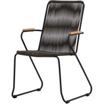 Bois chaise de jardin empilable noir.