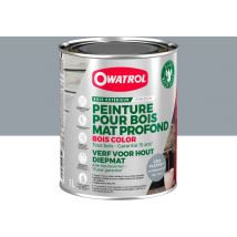 Peinture pour bois extérieur opaque - Finition Mate Owatrol bois color Gris Platine ral 7045 1 litre