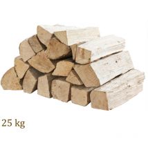 Flameup - Bois de chauffage 25 kg Pour Poêle et Cheminée Brasero Grill Panier à Feu Bûches de Bois de Hêtre 33 cm