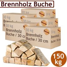 Flameup - Bois de chauffage 5 - 500 kg Pour Poêle et Cheminée Brasero Grill Panier à Feu Bûches de Bois de Hêtre 30 cm