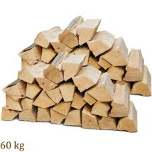 Flameup - Bois de chauffage 60 kg Pour Poêle et Cheminée Brasero Grill Panier à Feu Bûches de Bois de Hêtre 33 cm