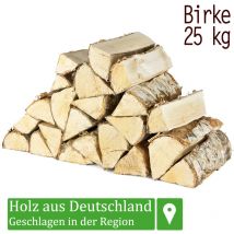 Flameup - Bois de chauffage Bois 25 kg Pour poêles et cheminées Cheminée bol à feu Grill Bois de chauffage Bouleau Bois de bouleau Bûches Bois 25 cm