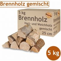 Flameup - Bois de chauffage Mixte 5 kg Hêtre Chêne Bouleau Pin Epicéa Bol à feu Bois pour poêles et cheminées Gril 25 cm Chambre séchés