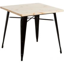 Orion91 - Table de salle à manger carrée en bois de fer 80x80x74cm Thinia Home
