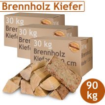 Flameup - Bois de pin 90 kg Bois de chauffage 30 cm Pour Poêle et Cheminée Brasero Grill Panier à Feu Bûches