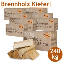 Flameup - Bois de pin bois de chauffage 5-500 kg Pour Poêle et Cheminée Brasero Grill Panier à Feu Bûches de 33 cm