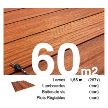 Promo Planches de terrasse bois exotique padouk pour 60 m² • Longueur 1,55 m • Livraison gratuite
