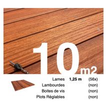 Terrasseenbois.fr - Planches de terrasse bois exotique padouk pour 10 m² • Longueur 1,25 m