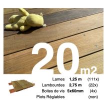 Terrasseenbois.fr - promo Kit terrasse bois exotique ipe pour 20 m² • Lames 1,25 m, lambourdes 3,3 m et visserie Inox • Livraison gratuite