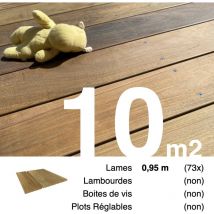 Terrasseenbois.fr - promo Planches de terrasse bois exotique ipe pour 10 m² • Longueur 0,95 m