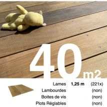PROMO Planches de terrasse bois exotique IPE pour 40 m² • Longueur 1,25 m • Livraison gratuite