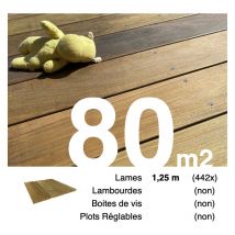 Promo Planches de terrasse bois exotique ipe pour 80 m² • Longueur 1,25 m • Livraison gratuite
