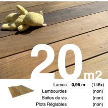 Promo Planches de terrasse bois exotique ipe pour 20 m² • Longueur 0,95 m • Livraison gratuite