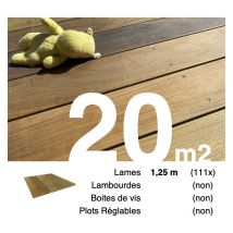 Promo Planches de terrasse bois exotique ipe pour 20 m² • Longueur 1,25 m • Livraison gratuite
