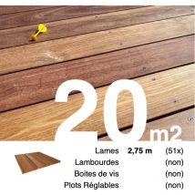 Planches de terrasse bois exotique cumaru pour 20 m² • Longueur 2,75 m • Livraison gratuite