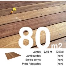 Promo Planches de terrasse bois exotique cumaru pour 80 m² • Longueur 2,15 m • Livraison gratuite