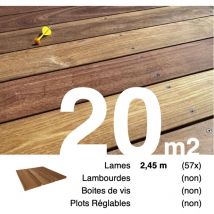 Planches de terrasse bois exotique cumaru pour 20 m² • Longueur 2,45 m • Livraison gratuite