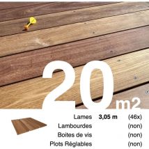 Planches de terrasse bois exotique cumaru pour 20 m² • Longueur 3,05 m • Livraison gratuite