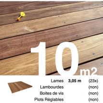 Terrasseenbois.fr - Planches de terrasse bois exotique cumaru pour 10 m² • Longueur 3,05 m