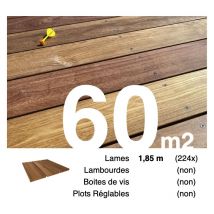 Promo Planches de terrasse bois exotique cumaru pour 60 m² • Longueur 1,85 m • Livraison gratuite