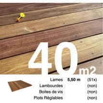 Planches de terrasse bois exotique cumaru pour 40 m² • Longueur 5,5 m • Livraison gratuite