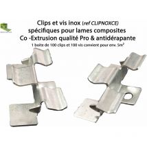 Boite 100 clips & vis inox pour lames terrasse Coexprotect et Coexprotect anti-dérapante Green Outside