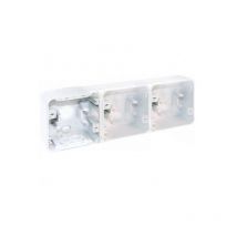 Boite étanche 3 poste horizontale en saillie - IP55 - oxxo Couleur Blanc